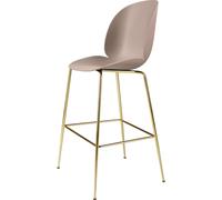 Tabouret de Bar Beetle 75 Base Conique Laiton Semi Mat/ Rose Doux