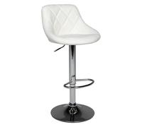 Happy Garden Tabouret de Bar Blanc Jasper. Chaise de Cuisine au Design Moderne avec Assise réglable en Hauteur, Rotation à 360° et Repose-Pieds. Tabourets avec Dossier Blanc.