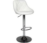 Happy Garden Tabouret de bar Jasper – Assise réglable, Rotation 360°, Repose-pieds – Blanc