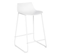 Atmosphera - Tabouret de Bar Otac Blanc - Assise 66 cm - Pieds en Métal, avec Repose-Pieds - pour Cuisine, Îlot Central, Chaise Haute