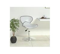 vidaXL Tabouret de Bar Siège de Pub Chaise Pivotante de Bar Tabouret de Comptoir Siège de Bistrot Intérieur Hauteur Réglable Blanc Similicuir