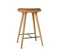 Tabouret de Bar , Chêne Huilé/ Noyer, Cuir, 69 cm