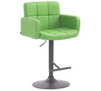 Tabouret de bar - CLP - Los Angeles - Similicuir - Vert-Noir - Réglable en hauteur