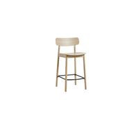 Tabouret de Bar Comptoir Soma Chêne Laqué Pigmenté Blanc