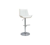 Tabouret de bar design blanc et bois clair MELKIOR