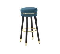 Mauro Ferretti Tabouret de bar Paris en velours rembourré et métal – Vert/Or