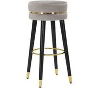 Mauro Ferretti Tabouret de bar Paris en tissu 35 x 74 cm Gris/Or