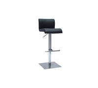 Tabouret de bar design réglable noir et inox brossé SHEINA