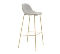 Tabouret de Bar Effet Lin Polar 95cm Gris