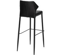 Tabouret de Bar Elégant Louis Revêtement en Cuir Synthétique Ignifuge x 2 Veba Noir