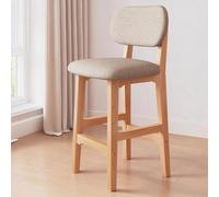 Tabouret de bar en bois massif avec siège rembourré, chaise à dossier haut avec repose-pieds, tabouret de comptoir robuste pour cuisine, salle à manger, bistrot
