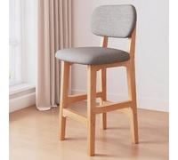 Tabouret de bar en bois massif avec siège rembourré, chaise à dossier haut avec repose-pieds, tabouret de comptoir robuste pour cuisine, salle à manger, bistrot