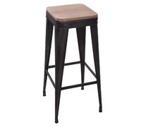 Tabouret de bar en métal Joris - H. 80 cm - Noir