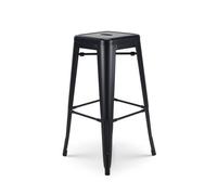 Tabouret de bar en métal noir mat - Hauteur 76cm