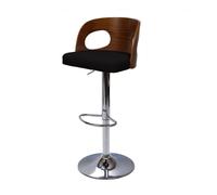 Tabouret de bar en simili cuir noir assi