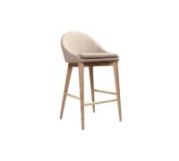 Tabouret de bar en tissu beige et bois clair 65 cm dalia