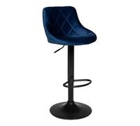 Tabouret de bar en velours bleu robin