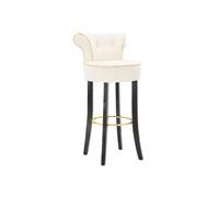 Mauro Ferretti Tabouret de bar Luxy en velours 96 cm Crème