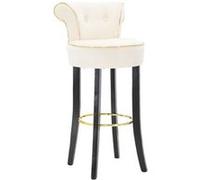 Mauro Ferretti Tabouret de bar Luxy en velours 96 cm Crème