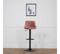Tabouret de bar en velours rose ROBIN