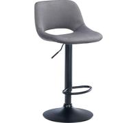 Tabouret de bar en velours - tabouret haut - réglable en hauteur et pivotant pour plus de confort | Couleur : gris foncé. Matériau Châssis : métal noir mat