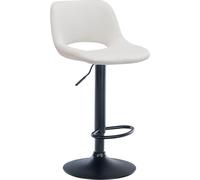 Tabouret de bar en velours - tabouret haut - réglable en hauteur et pivotant pour plus de confort | Couleur : crème | Matériau châssis : métal noir mat
