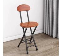 Tabouret de bar haut pliable avec dossier et repose-pieds - Gain de place - En noyer - Pour café, bistrot et petit déjeuner - 77 x 33 x 25 cm