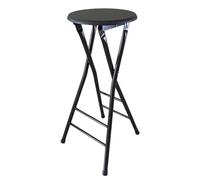 Tabouret de bar haut pliable portable avec dossier repose-pieds 81,3 cm de haut pour la maison, le camping, la boutique, la salle de jeux, naturel