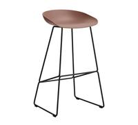 Tabouret de bar haute AAS 38 2.0 structure noir black powder-coated steel base