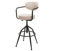 Mendler Tabouret de Bar HWC-H10f Industrial Aspect Daim Vintage Beige