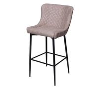 Tabouret de bar HWC-H79, pour comptoir, métal, vintage, avec repose-pied tissu / textile gris
