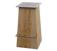 Tabouret de bar HWC-L76, chaise de bar Tabouret de bar, bois massif industriel certifié MVG, naturel avec aspect métal
