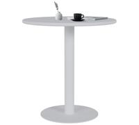 Tabouret de bar Jarla, forme ronde, MDF blanc, 70 cm