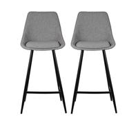 Tabouret de bar Lot de 2 T. Bari gris clair tissu (plan)
