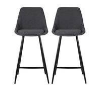 Tabouret de bar Lot de 2 T. Bari gris fonce tissu (plan)