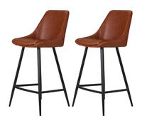 Tabouret de bar Lot de 2 T. Bari marron PU (plan)
