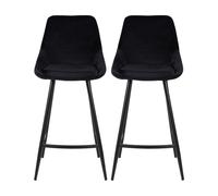 Tabouret de bar Lot de 2 T. Bari noir velours (plan)