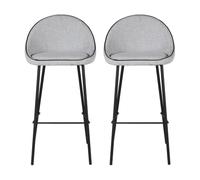 Tabouret de bar Lot de 2 T. Maya gris clair tissu (bar)