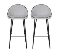 Tabouret de bar Lot de 2 T. Maya gris clair tissu (plan)