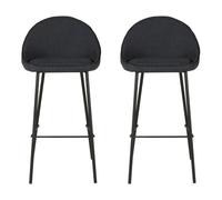 Tabouret de bar Lot de 2 T. Maya gris fonce tissu (bar)
