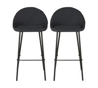 Tabouret de bar Lot de 2 T. Maya gris fonce tissu (plan)