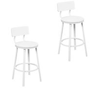 Tabouret de Bar Lot de 2 - WOLTU Tabouret Cuisine - Métal et MDF - Blanc W0ATT0882-2