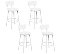 Tabouret de Bar Lot de 4 - WOLTU Tabouret Cuisine - Métal et MDF - Blanc W0ATT0882-4