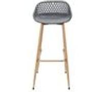 Lot de 2 Tabourets - HOME DECO FACTORY - Malaga - Contemporains - Gris et marron