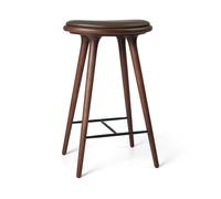Tabouret de Bar Mater, Hêtre Brun /cuir Marron Foncé, 74 cm