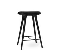 Tabouret de Bar Mater, Hêtre Noir /cuir Noir Intense, 69 cm