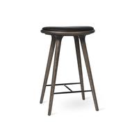 Tabouret de Bar Mater Sirka Chêne Gris /Cuir Noir Ultra 69 cm