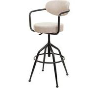 Mendler Tabouret de Bar HWC-H10f Industrial Aspect Daim Vintage Beige