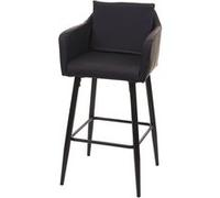 Tabouret de bar HWC-H93, tabouret de comptoir, repose-pieds métal similicuir noir
