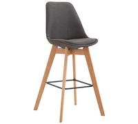 CLP Tabouret de Metz tissu blanc , Gris foncé/Nature Gris foncé G